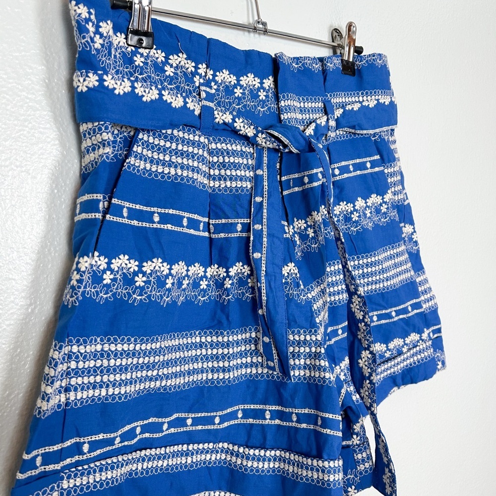 Agua Bendita Adisson Vessel Blue and White Cotton Shorts - Picture 4 of 6